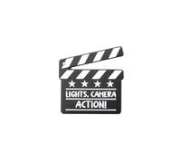 PLITI Direttore del regista regalo regista regalo film fare regali luci macchina fotografica azione clapperboard spilla pin per amico, Medio, Acciaio inossidabile