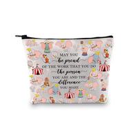 PLITI Dumbo regalo per donne elefante volante regalo May You Be Proud of The Work That You Do The Person You are Dumbo Makeup Bag, Be Proud Elephant Bagu, alla moda