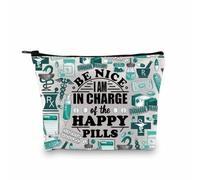 PLITI Farmacista Regalo Farmacia Tecnico Regali di Laurea Divertente Farmacia Tech Regali Rx Farmacia Simbolo Sacchetto di Trucco, Carica di Pill Bagu, alla moda