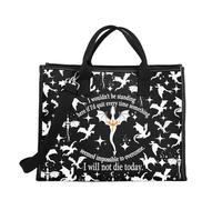 PLITI Fourth Wing Merchandise Fourth Wing Fans Tote Bag Basgiath War College regalo I Will Not Die Today Dragon Rider, Die Not Today Teblu, medium