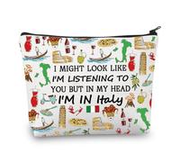 PLITI Italia Regalo Italia Viaggio Makeup Bag Italia Vacanza Regalo di Viaggio Italia Regalo Luna di Italia Souvenir Regalo Italia Viaggio Regalo, Potrei Italyu, alla moda