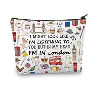 PLITI London Travel Gift London Trip Gift London Vacation Gift London Souvenir Regali Inghilterra Londra a tema Zipper Pouch, Potrei Londonu, alla moda