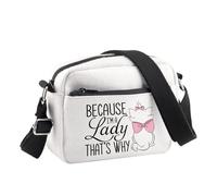 PLITI Marie Aristogatti Gift Because I'm A Lady That's Why Marie Cat Lover, borsa a tracolla da donna regalo Magic Kingdom, Perché Lady Cbu, 24.5*8*18 cm