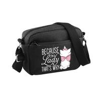 PLITI Marie Aristogatti Gift Because I'm A Lady That's Why Marie Cat Lover, borsa a tracolla da donna regalo Magic Kingdom, Perché Lady Cbblu, 24.5*8*18 cm