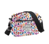 PLITI Mary, borsa a tracolla con scritta "Nothing Is Gone Forever Only Out Of Place", idea regalo musicale, Gone Forever Cbu, 24.5*8*18 cm