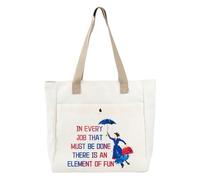 PLITI Mary Poppins Gifts Mary Musical Tote Bag In Every Job That Must Be Done There is an Element Of Fun Mary Fans Handbag, In ogni lavoro Tbu, medium