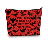 PLITI Mothman Makeup Bag Mothman is Real and He's My Boyfriend Cryptid for Cryptozoology Gift Monster Spooky Strani Regali, Regina Castleu, alla moda
