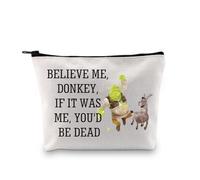 PLITI Musical Gift Broadway Musical Theatre Cosmetic Bag Green Monster Movie ispirato regalo Donkey BFF regalo, Believe Me Donkey Bagu, alla moda