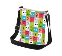 PLITI Personaggi del film horror Face Cossbody Bag Festa di Halloween Regali a tema Spettrale Stagione Regali per i fan, La notte Cbagu, 8×7.5×1.8inches