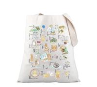 PLITI Pooh Bear Alfabeto Tote Bag Piglet Regalo Ih-Oh Regalo Amicizia Borsa a tracolla per Pooh Bear Fan Cento Acri Legno Regalo, Pooh Alfabeto Tgu, medium