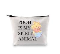 PLITI Pooh Bear Regali per le donne Pooh Bear Cartoon Character Makeup Bag Pooh Is My Spirit Animal Honey Bear Merchandise, Spirito Animale Orso Bagu, alla moda