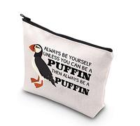 PLITI Puffins Gifts Puffin Bird Lover Gift Always Be Yourself Unless You Can Be A Puffin Then Always Be A Puffin Makeup Bag, Può essere Puffinu, Country