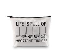 PLITI Regali da golf per donne golfisti accessori da golf Regalo giocatore di golf La vita è piena di scelte importanti Borsa per il trucco da golf, Choice Golf Bagu, alla moda