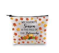 PLITI Regali femministi per donne Regalo femminismo La mia stagione preferita è la caduta del patriarcato Donne Empowerment Makeup Bag, Caduta del patriarcato Bagu, alla moda