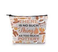 PLITI Regalo di ceramica regalo artista ceramica regalo amante della ceramica regalo There is no such thing as too more Pottery Artist Makeup Bag, Molte ceramiche Bagu, alla moda
