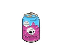 PLITI Regalo di salute mentale Ansia Umorismo Regalo 100% instabile Anxietea Spilla Pin per terapeuta, Medio, Acciaio inossidabile