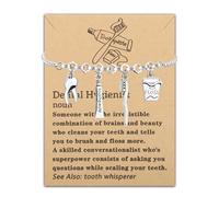 PLITI Regalo per dentista assistente dentale regalo studente dentale regalo di laurea nuovo regalo dentista braccialetto igienista dentale, Medio, Acciaio inossidabile, Diapositiva DH bgU