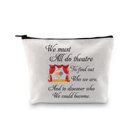 PLITI Regalo teatrale divertente attore attrice regalo commedia tragedia maschera regalo dobbiamo tutti fare teatro trucco borsa per esecutore, Do Theatre Bagu, alla moda