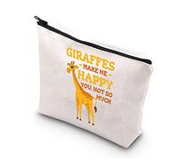 PLITI Sacchetti per trucco giraffa per donne e ragazze giraffe Make Me Happy You Not So Much Giraffes Amante Borsa cosmetica, Le giraffe fanno Happyu