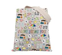 PLITI Sacchetto con chiusura a forma di cuore con scritta in inglese "Nick and Charlie" "I Love Liking You" LGBTQ, borsa con cerniera LGBT Pride, idea regalo, Mi piace Tgu, medium