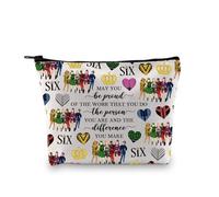 PLITI Six The Musical Gifts Six Queens Broadway - Beauty case musicale con scritta "May You Be Proud of The Work You Do Theatre", regalo per amanti del teatro, Sii orgoglioso 6 Regina Bagu, alla moda