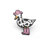PLITI Spilla a forma di anatra, regalo per gli amanti delle anatre, spilla per amanti degli animali, regalo per agricoltori e agricoltori, regali per guardiani dello zoo, cappello da cowgirl, stivali