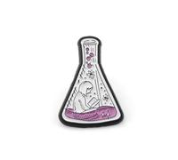 PLITI Spilla a forma di scienza, regalo per amanti delle scienze, scienziato, biologia, chimica, fisica, insegnante, scienze, nerd, fiaschetta smaltata, Medio, Acciaio inossidabile
