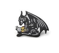 PLITI Spilla a tema drago con scritta "4th Wing Gift Dragon Rider", smaltata, per fan della quarta ala, Medio, Acciaio inossidabile