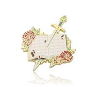 PLITI Spilla smaltata con scritta "The Cruel Prince", idea regalo ispirata al principe crudele, idea regalo per amanti dei libri fantasy, regalo Jude e Cardan, Medio, Acciaio inossidabile