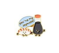 PLITI Sushi Coppie Regalo Sushi Amante Regalo Cucina Giapponese Regali Sei il mio Soymate Spilla Pin Per Fidanzato Fidanzata, Medio, Acciaio inossidabile