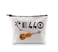PLITI Violoncello regalo violoncello regalo violoncello nota musicale trucco borsa divertente violoncellista orchestra musicista cerniera sacchetto da viaggio, Violoncello Note Bagu, alla moda