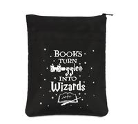 PLITI Wizard Book Sleeve Book Lover Gift Bookworm Borsa per lettori, scrittori, bibliotecari, bibliofili, amanti della lettura (libri girare BSblU)