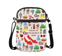 PLITI Wizard Borsa a tracolla Follow The Yellow Brick Road Ruby Red Slipper Messenger Bag Fantasy Movie Gift Book Nerd Gift, Giallo Mattone Cgu