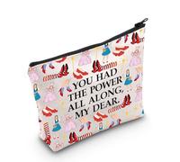 PLITI Wizard Oz Gift Dorothy Ruby Gift Pantofole rosso rubino regalo You Had The Power All Along Makeup Bag per i fan di Dorothy, Potere Lungo Bagu, alla moda