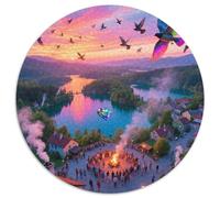 Plitvice Lakes National Park 1000 Pezzi Puzzle Grande Adulti Round Jigsaw Puzzle Idea Regalo Donna Per Adulti E Bambini Stampa Di Alta Qualità 1000pcs (67.5x67.5cm)