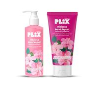 PLIX - THE PLANT FIX - Hibiscus Bond Repair Shampoo (200ml) + Balsamo (175ml) | Ripara la struttura molecolare e riduce la rottura | FiberHance™ & TechnoHYAL Hair Complex