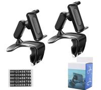 plixorahub phone holder, kicklo, unirexa phone holder Dashboard, for Steering Wheel & Sun Visor(Upgrade Clip Never Fall) (2 PCS,With phone number)