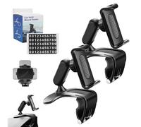 Plixorahub Phone Holder, Universal 360° Dashboard Phone Holders, Fits 4”-7” Phones, for Steering Wheel & Sun Visor (2Pcs)