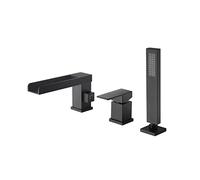 PLJKIHED Miscelatore per Vasca e Doccia Miscelatore per Vasca con doccetta Estraibile, soffione e Set di Tubi Flessibili per rubinetti da Vasca 3 Fori-A/3 Fori-B Stabilize