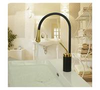 PLJKIHED Rubinetto per lavabo Bianco o Nero Rubinetto per lavabo monocomando Caldo e Freddo Materiale in Ottone Stile Nord Europa (Colore : White Gold Long) Stabilize