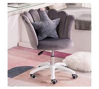 PLJKIHED Sedia da computer, Sedia da Ufficio Moderna per la casa, Comoda Sedia Imbottita con Accento Floreale per Soggiorno Studio, Camera da Letto, Dress Room (Colore : Grey) Stabilize