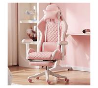 PLJKIHED Sedia ergonomica in pelle per ragazze Home Office Comoda sedia girevole da gioco Sedia per computer dal vivo per giocatori (D taglia unica) Stabilize