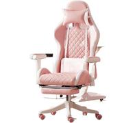 PLJKIHED Sedie manageriali, Sedie Sedia da gioco Sedia ergonomica in pelle Home Office Comoda sedia girevole da gioco Sedia da gioco per computer dal vivo (Colore : Pink Pedal) Stabilize