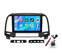 PLKEQS Android 14 Autoradio Stereo per H-yundai Sante Fe 2 (2006-2012) 9" Lettore multimediale Touchscreen con Wireless Carplay GPS Navigazione FM RDS Bluetooth 5G-WiFi SWC DSP,M400s