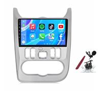 PLKEQS Android 14 Autoradio Stereo per R-enault Logan (2009-2015) 9" Touchscreen Lettore multimediale con Wireless Carplay GPS Navigazione FM RDS Bluetooth 5G-WiFi SWC DSP,M100s