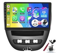 PLKEQS Autoradio 2 64G per T-oyota Aygo/P-eugeot 107/C-itroen C1 2005-2014 con Carplay Android Auto 10.1, Touchscreen, Stereo per Auto con GPS, Bluetooth, WiFi, FM/RDS e Fotocamera,K2 PRO Plus
