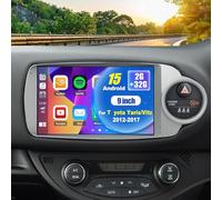 PLKEQS Autoradio 2 DIN per T-oyota Yaris/Vitz 2012 2013 2014 2015 2016 2017 con CarPlay e Android Auto, Schermo Touch da 9 Pollici 2K, Bluetooth 5.0, Navigazione GPS, SWC, Fotocamera,K5 PRO Plus