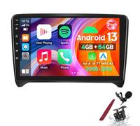 PLKEQS Autoradio 4 64G 9" per A-UDI TT MK2 8J 2006-2014 con Carplay e Android Auto, Ricevitore Audio 2 DIN con GPS, Bluetooth, WiFi, FM RDS, EQ, SWC, Telecamera e Microfono,K4 PRO Plus