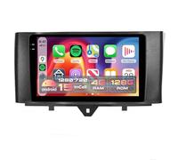 PLKEQS Autoradio 6G 128G per B-Enz Smart Fortwo 2011-2015 CarPlay Android Auto, Radio Auto Android con Schermo Touch in-Cell da 9''/GPS/Bluetooth 5.0/FM RDS/EQ/Wi-Fi/Mirror Link, Telecamera,K6 PRO