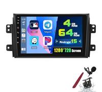 PLKEQS Autoradio Android 15 4 64G da 9 Pollici per S-uzuki SX4 2006-2013, Schermo Touch 2K 2000 * 1200, Radio, Carplay Wireless, Android Auto, DSP, WiFi 5G, Bluetooth, GPS, FM RDS, Telecamera,Y3